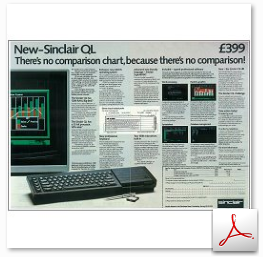 Sinclair QL First magazine advertisement 1984