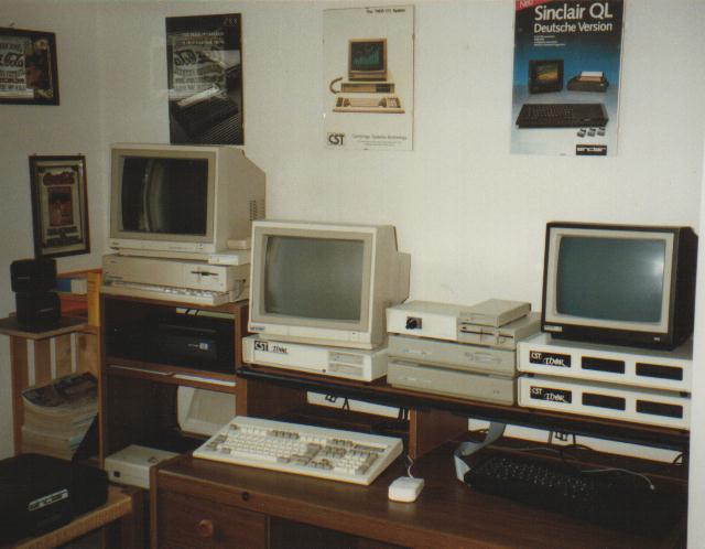 At the top peak of COWO Electronic in 1991, Urs was using a armada of QL compatible computers to develop, test and support the QTop software.